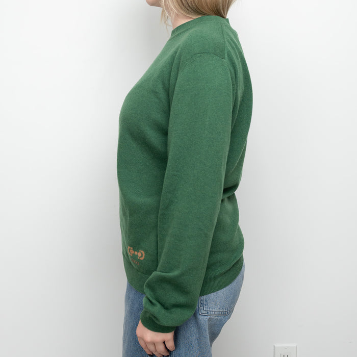Gucci Green Cashmere Knit Sweater Size XL