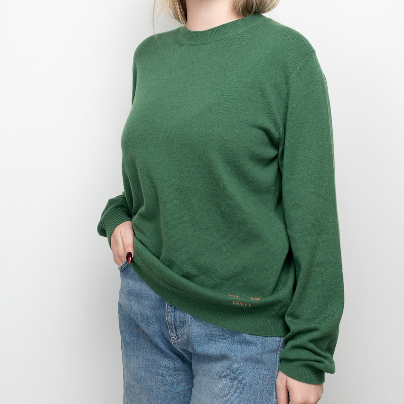 Gucci Green Cashmere Knit Sweater Size XL