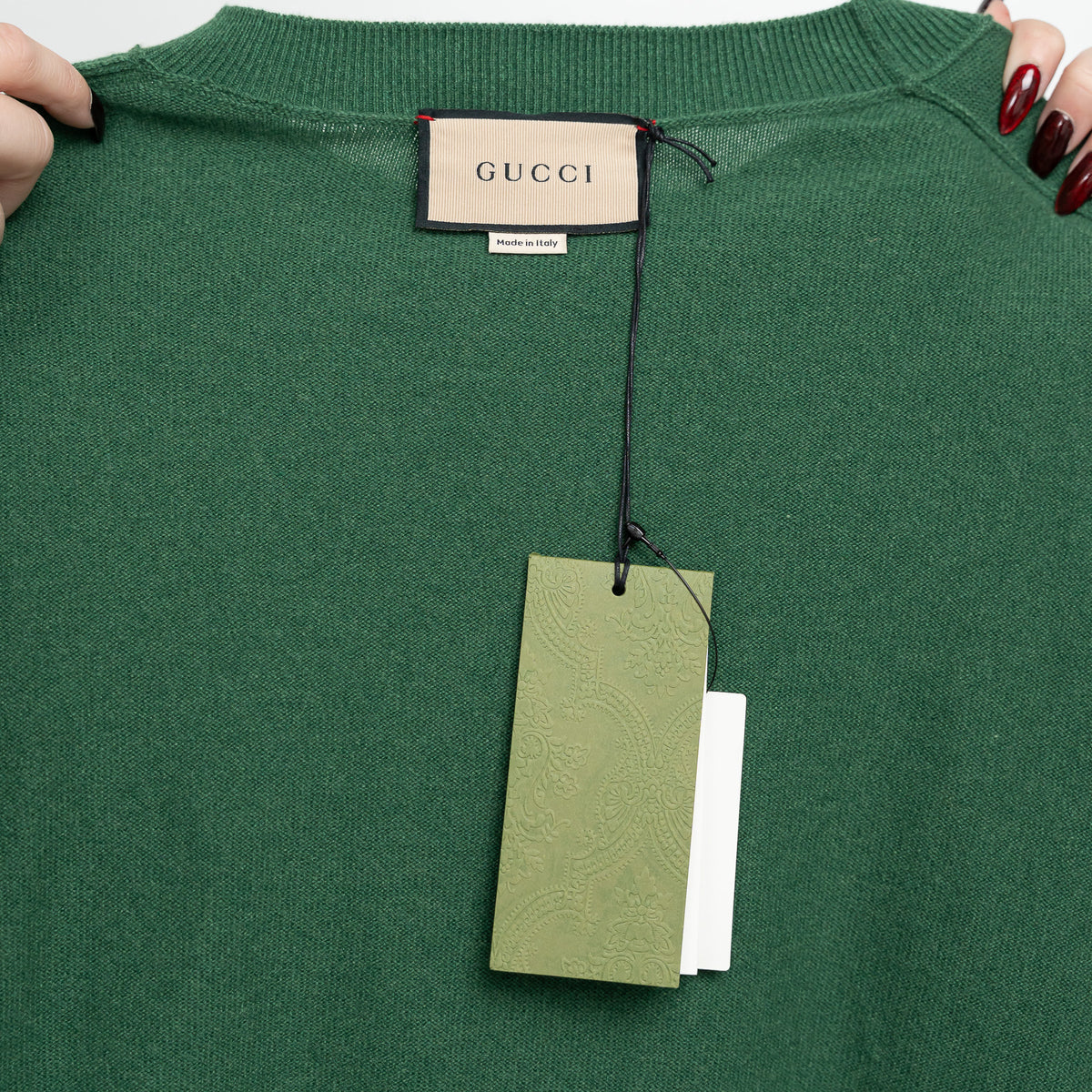 Gucci Green Cashmere Knit Sweater Size XL