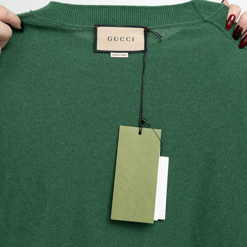 Gucci Green Cashmere Knit Sweater Size XL