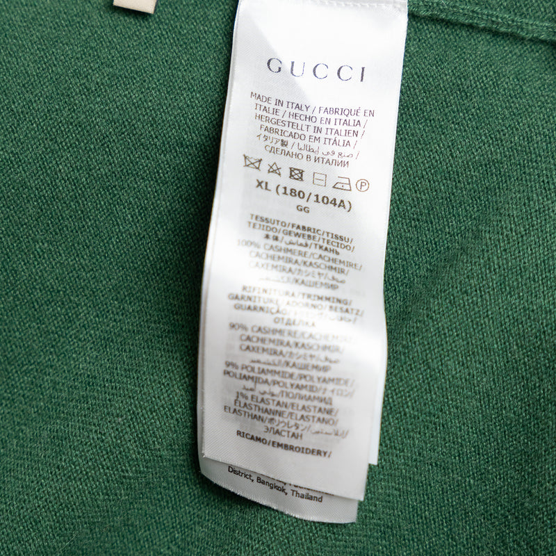 Gucci Green Cashmere Knit Sweater Size XL