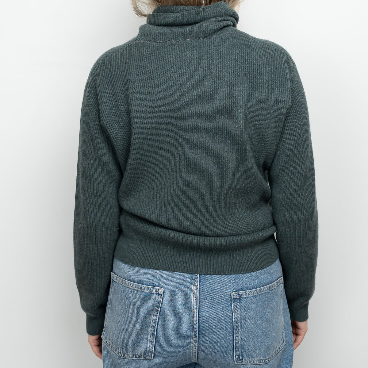 Brunello Cucinelli Muted Green Cashmere Turtleneck Sweater Size M