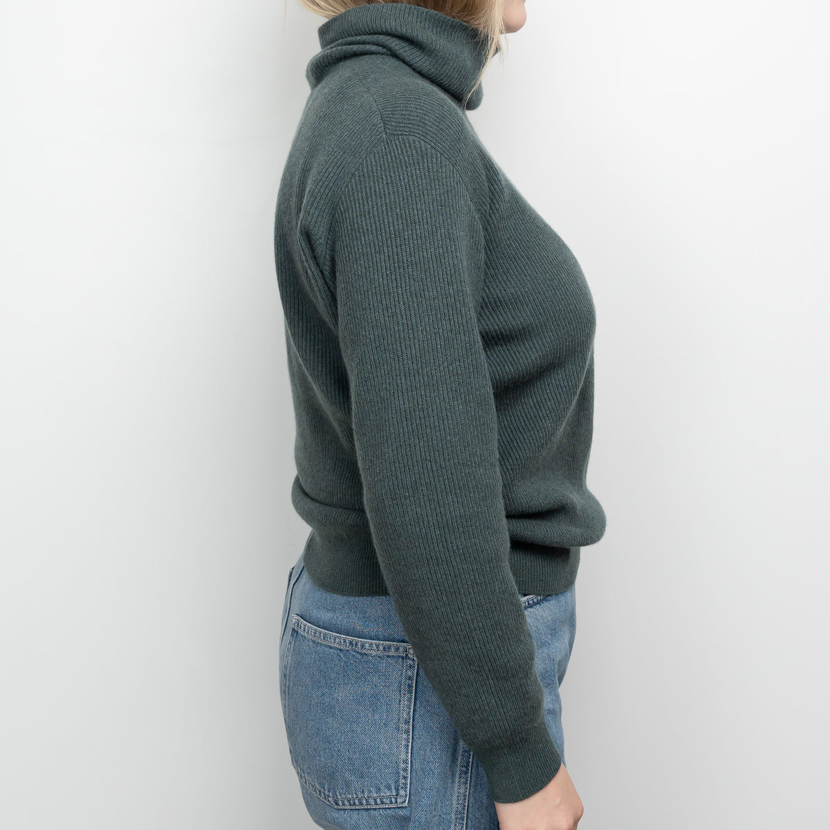 Brunello Cucinelli Muted Green Cashmere Turtleneck Sweater Size M