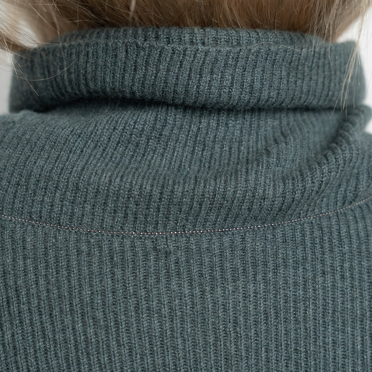 Brunello Cucinelli Muted Green Cashmere Turtleneck Sweater Size M