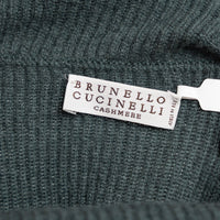 Brunello Cucinelli Muted Green Cashmere Turtleneck Sweater Size M