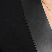 Tom Ford Black Cotton and Viscose V-Neck Sweater with Leather Size S