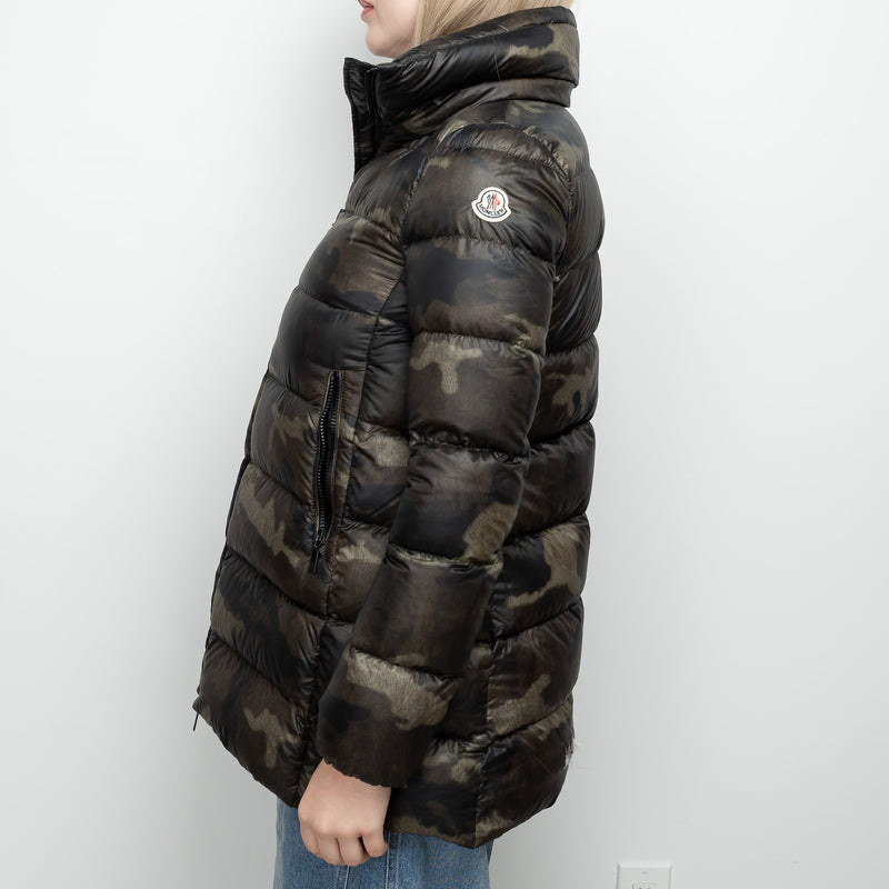 Moncler Green Camo Puffer Jacket Size 1