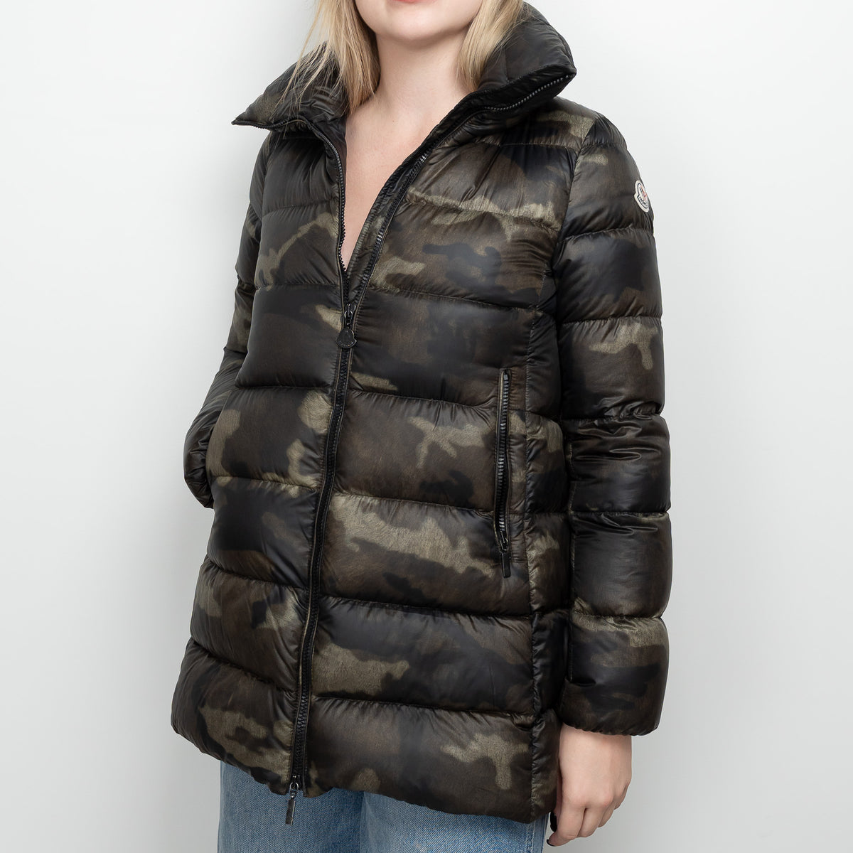 Moncler Green Camo Puffer Jacket Size 1