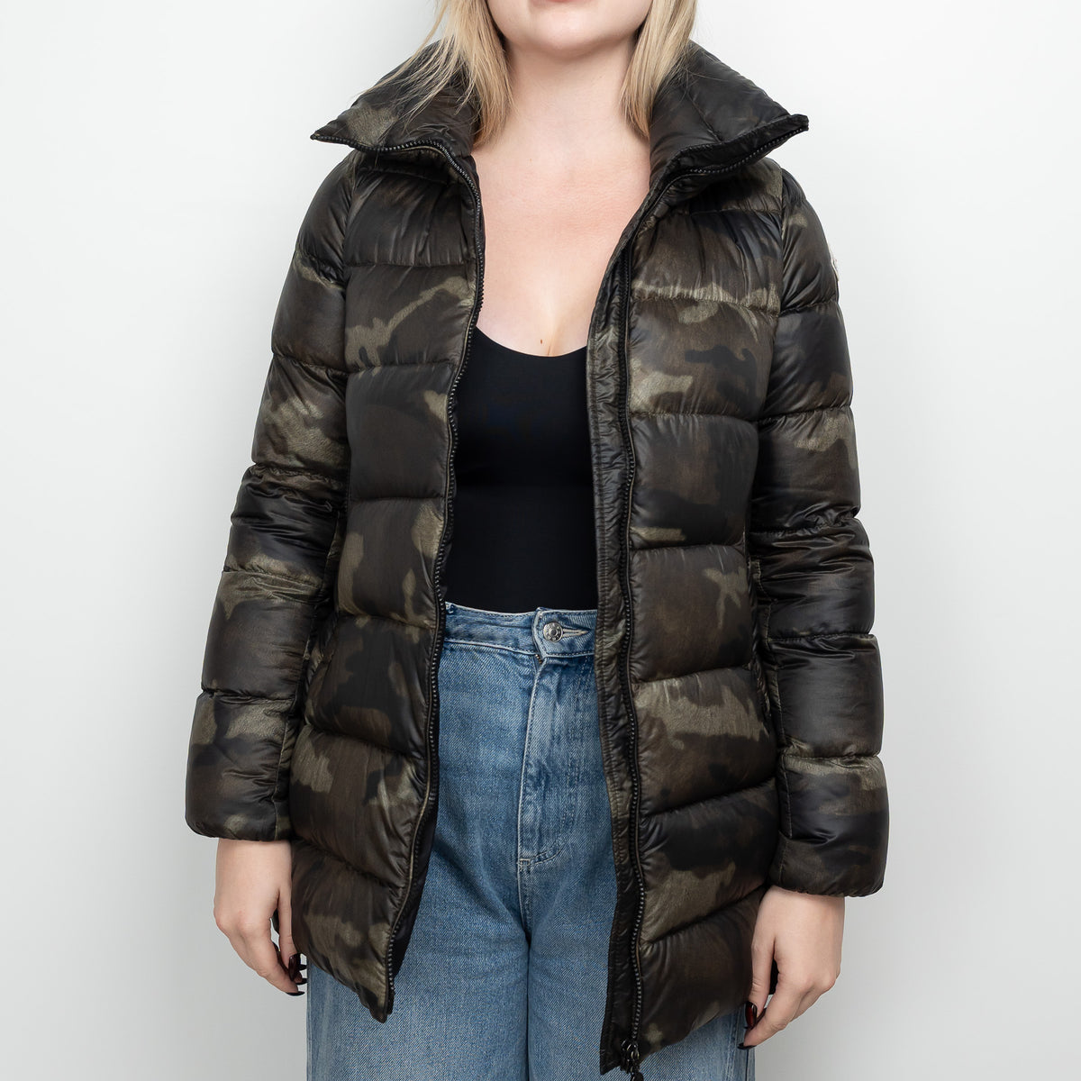 Moncler Green Camo Puffer Jacket Size 1