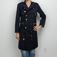 Louis Vuitton Navy Long Coat with Zippers Size 36