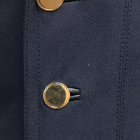 Louis Vuitton Navy Long Coat with Zippers Size 36