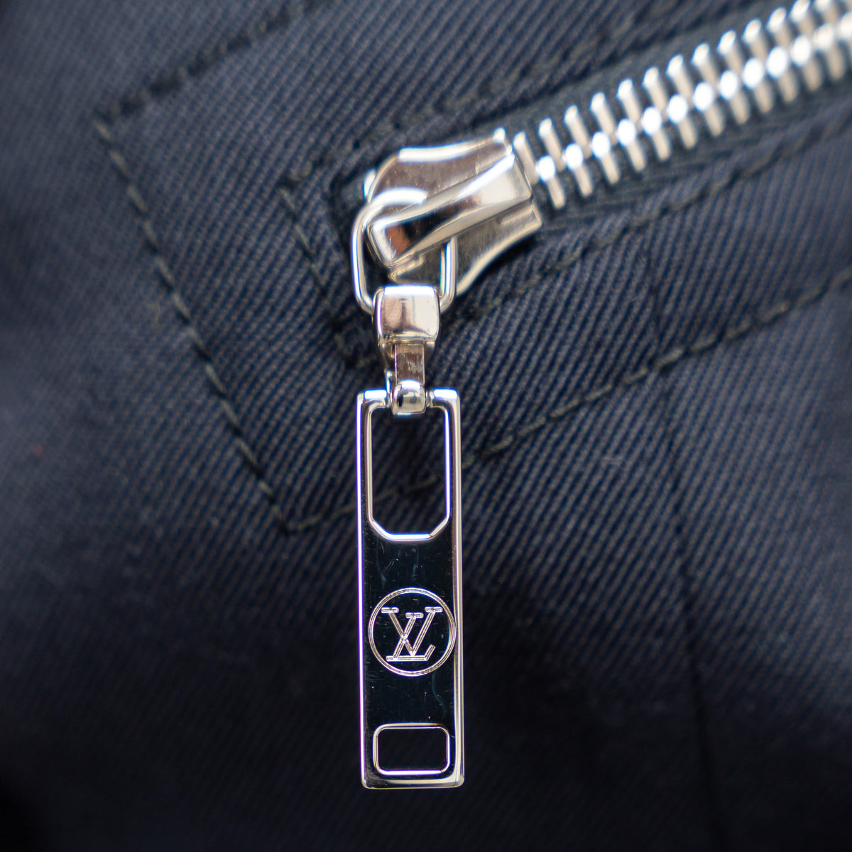 Louis Vuitton Navy Long Coat with Zippers Size 36