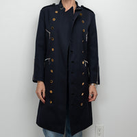 Louis Vuitton Navy Long Coat with Zippers Size 36