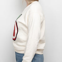 Gucci Cream Cotton Sequin GG Apple Sweater Size XS