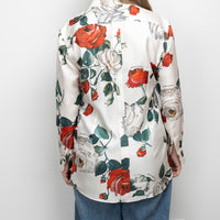 Dolce & Gabbana White Silk Floral Print Button Up Size 44