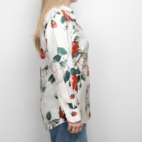 Dolce & Gabbana White Silk Floral Print Button Up Size 44