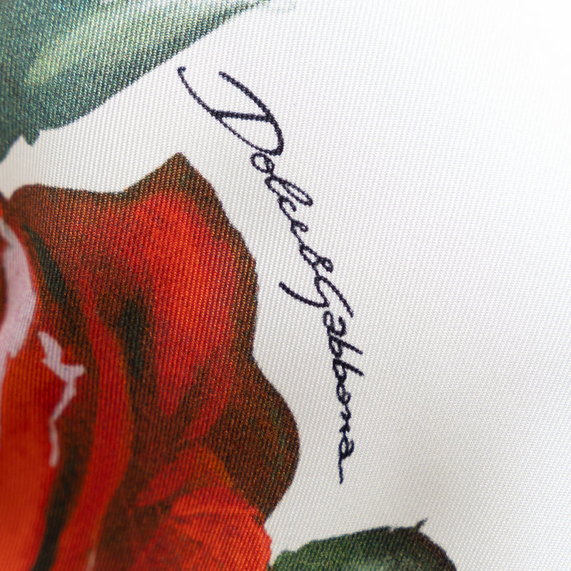 Dolce & Gabbana White Silk Floral Print Button Up Size 44