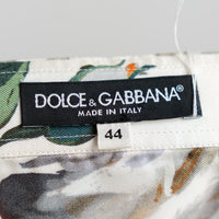 Dolce & Gabbana White Silk Floral Print Button Up Size 44