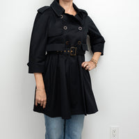 Miu Miu Black Belted Trench Coat Size 40