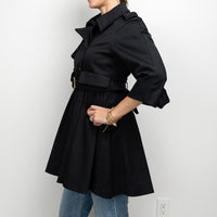 Miu Miu Black Belted Trench Coat Size 40
