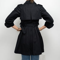 Miu Miu Black Belted Trench Coat Size 40