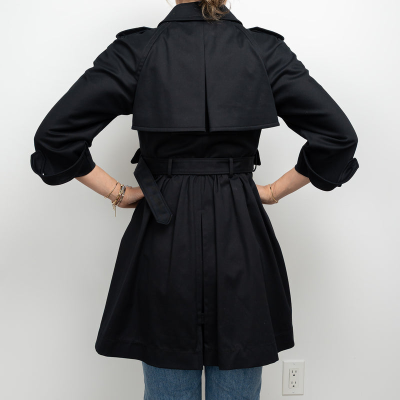 Miu Miu Black Belted Trench Coat Size 40