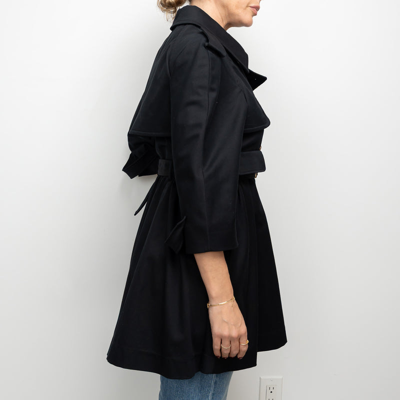 Miu Miu Black Belted Trench Coat Size 40