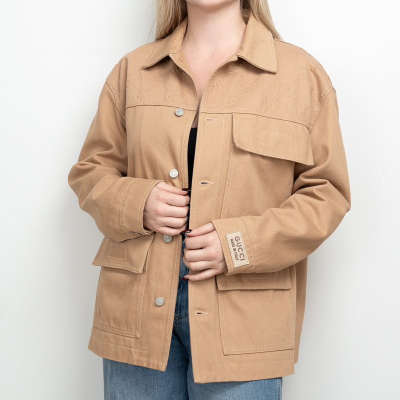 Gucci Beige Denim Two Piece Denim Jacket and Pants Size 48