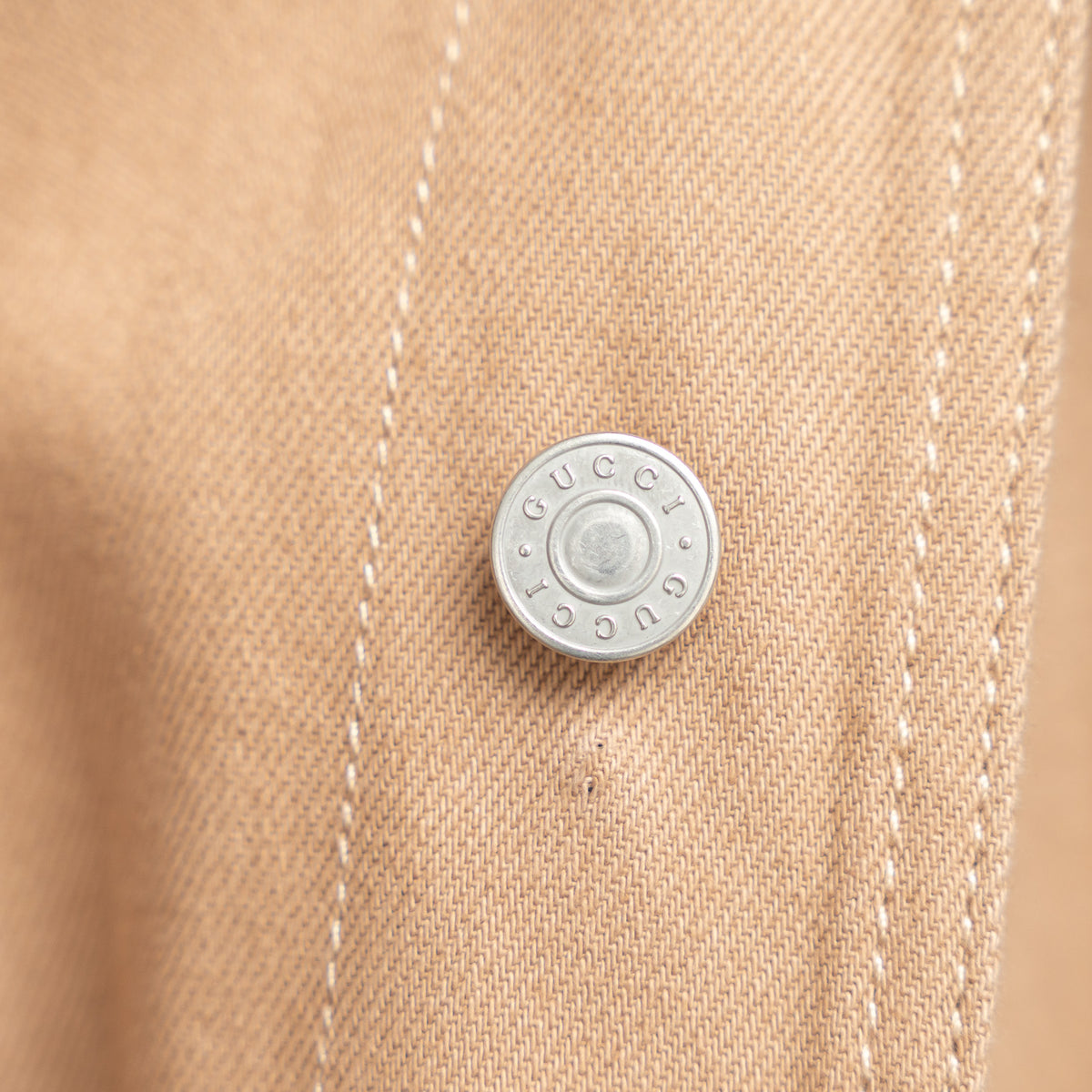 Gucci Beige Denim Two Piece Denim Jacket and Pants Size 48