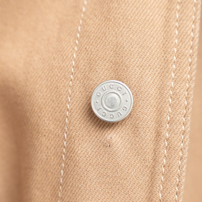 Gucci Beige Denim Two Piece Denim Jacket and Pants Size 48