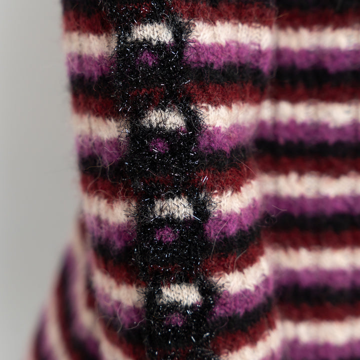 Pre-Loved Chanel™ Black Multicolor Alpaca Blend Striped Cardigan Size 40