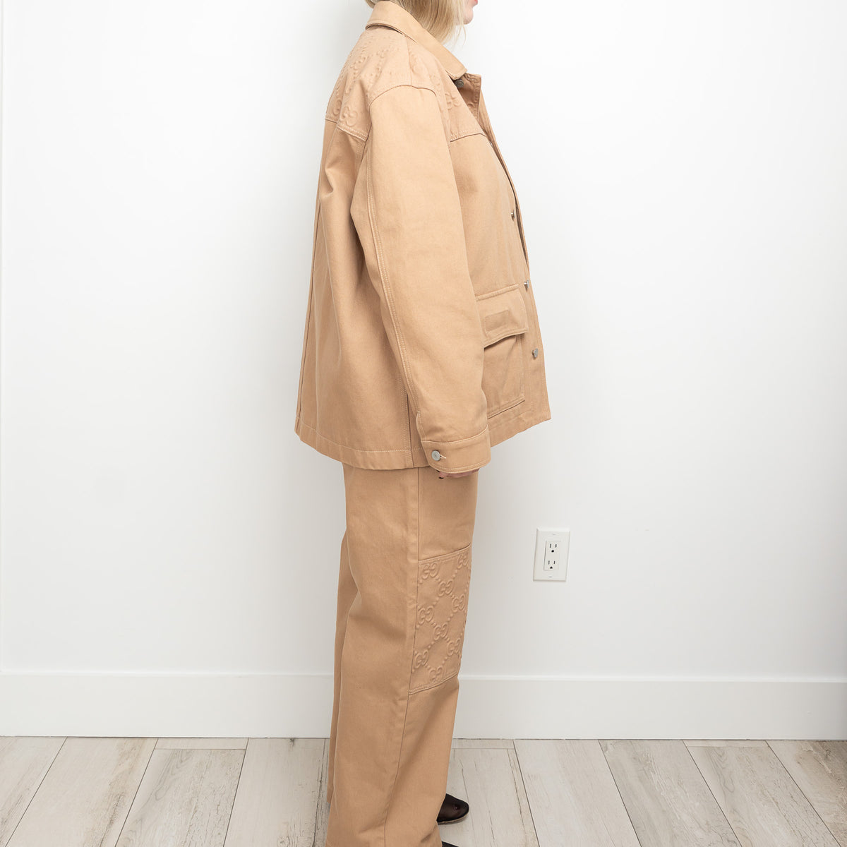 Gucci Beige Denim Two Piece Denim Jacket and Pants Size 48