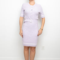 Pre-Loved Chanel™ Lavender Knit Belted Dress Size 38