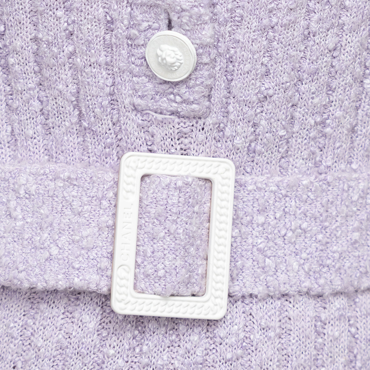 Pre-Loved Chanel™ Lavender Knit Belted Dress Size 38