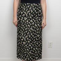 Gucci Black Floral Long Skirt Size 42