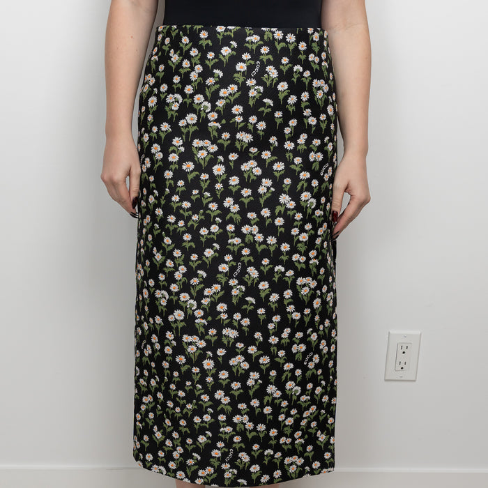 Gucci Black Floral Long Skirt Size 42