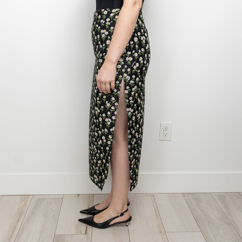 Gucci Black Floral Long Skirt Size 42