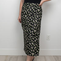 Gucci Black Floral Long Skirt Size 42