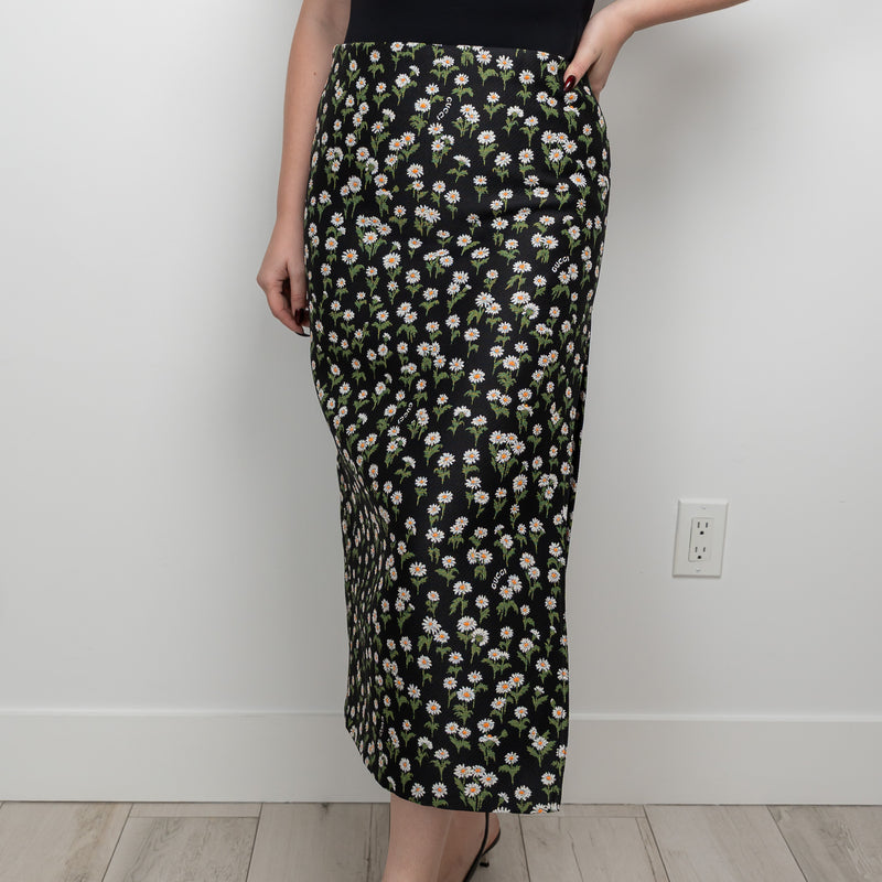 Gucci Black Floral Long Skirt Size 42