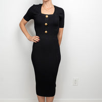 Balmain Black Knit Dress Size 38