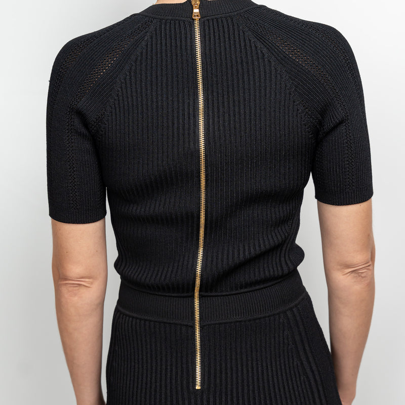 Balmain Black Knit Dress Size 38