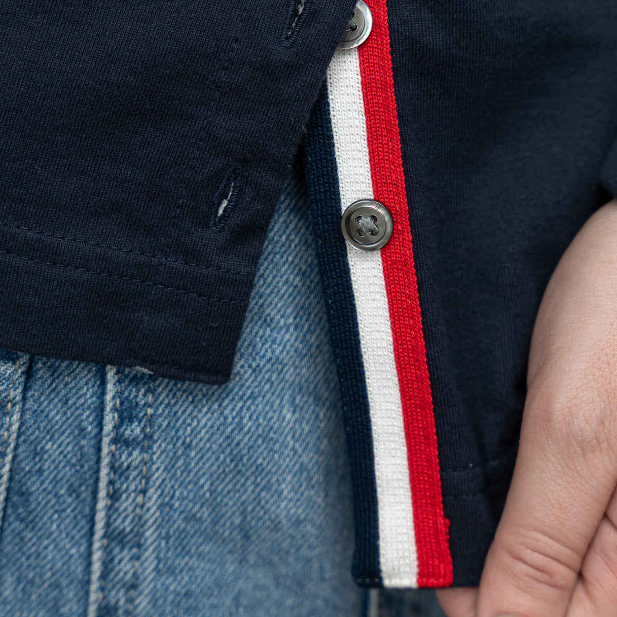 Thom Browne Navy Cotton Tonal 4 Bar Unisex Sweater Size 40