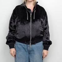 Dior Black Textured Fabric Bomber Jacket Size 50