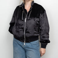 Dior Black Textured Fabric Bomber Jacket Size 50