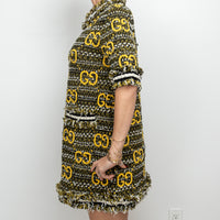 Gucci Yellow Multicolour Tweed Dress Size S