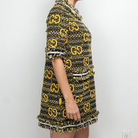 Gucci Yellow Multicolour Tweed Dress Size S