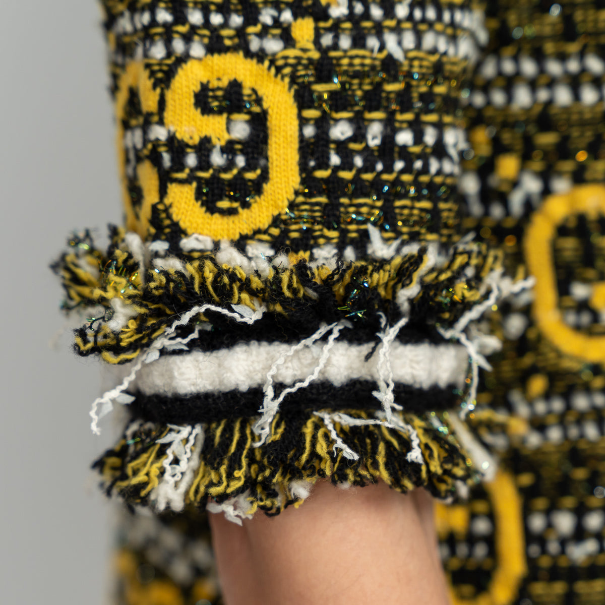 Gucci Yellow Multicolour Tweed Dress Size S