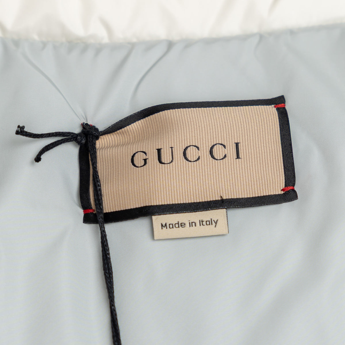 Gucci White Nylon and Blue GG Canvas Puffer Down Vest Size 42