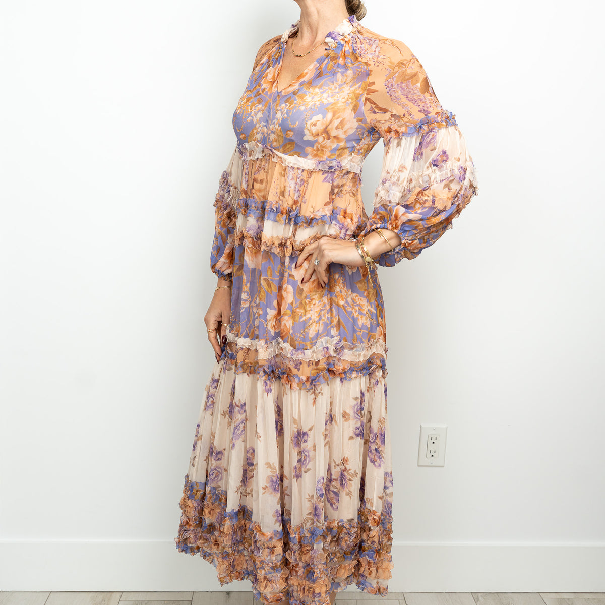 Zimmermann Multicolour Floral Print Dress with Slip Size 1