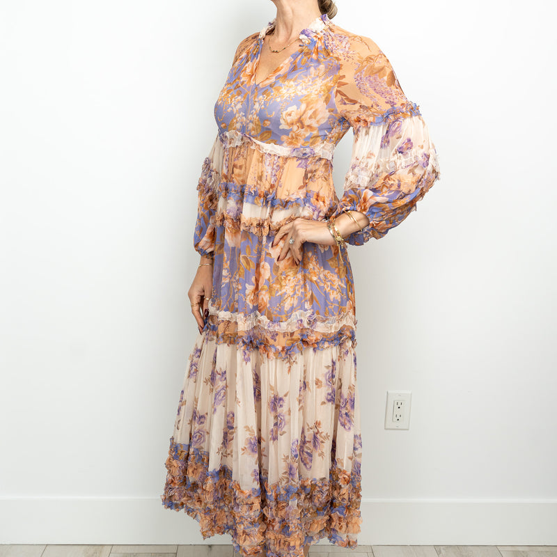 Zimmermann Multicolour Floral Print Dress with Slip Size 1